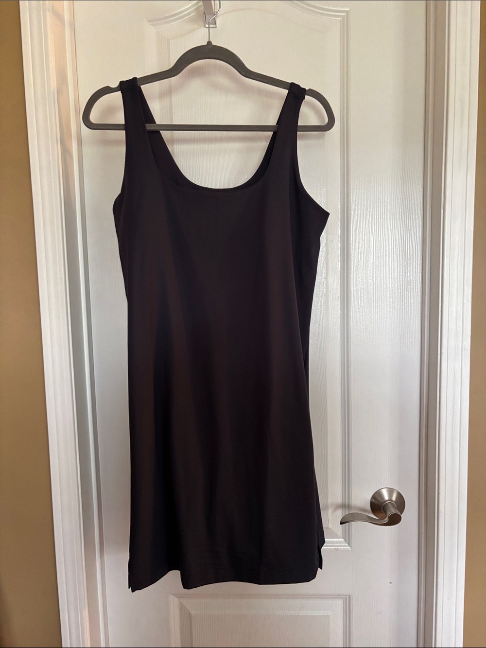 Classic Black Tank Dress - Women's Simple Scoop Neck with built in shorts
